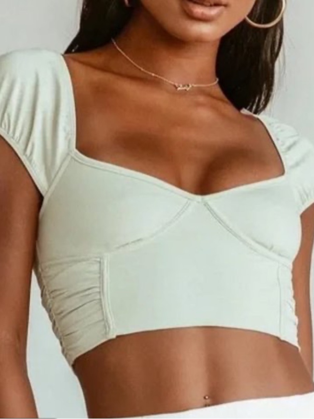 Princess Polly mint cropped blouse size 6